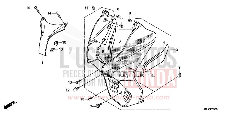 GAINE DE PROTECTION AVANT von S-wing ABS PEARL COOL WHITE (NHA16) von 2012